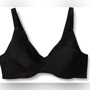 Olga Luxury Lift Bra 35063 Underwire Black Lace wide adjustable Straps Sz 40D